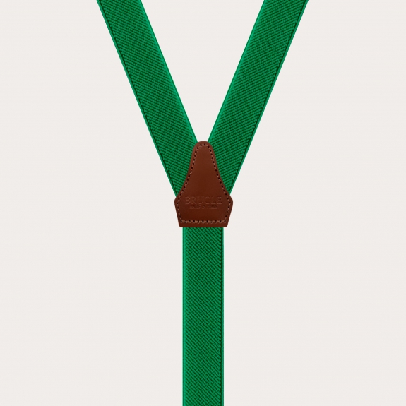 BRUCLE Tirantes elásticos en Y unisex, verde