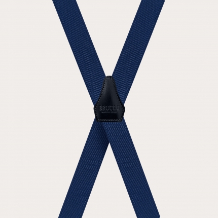 Unisex X-shaped thin suspenders, navy blue