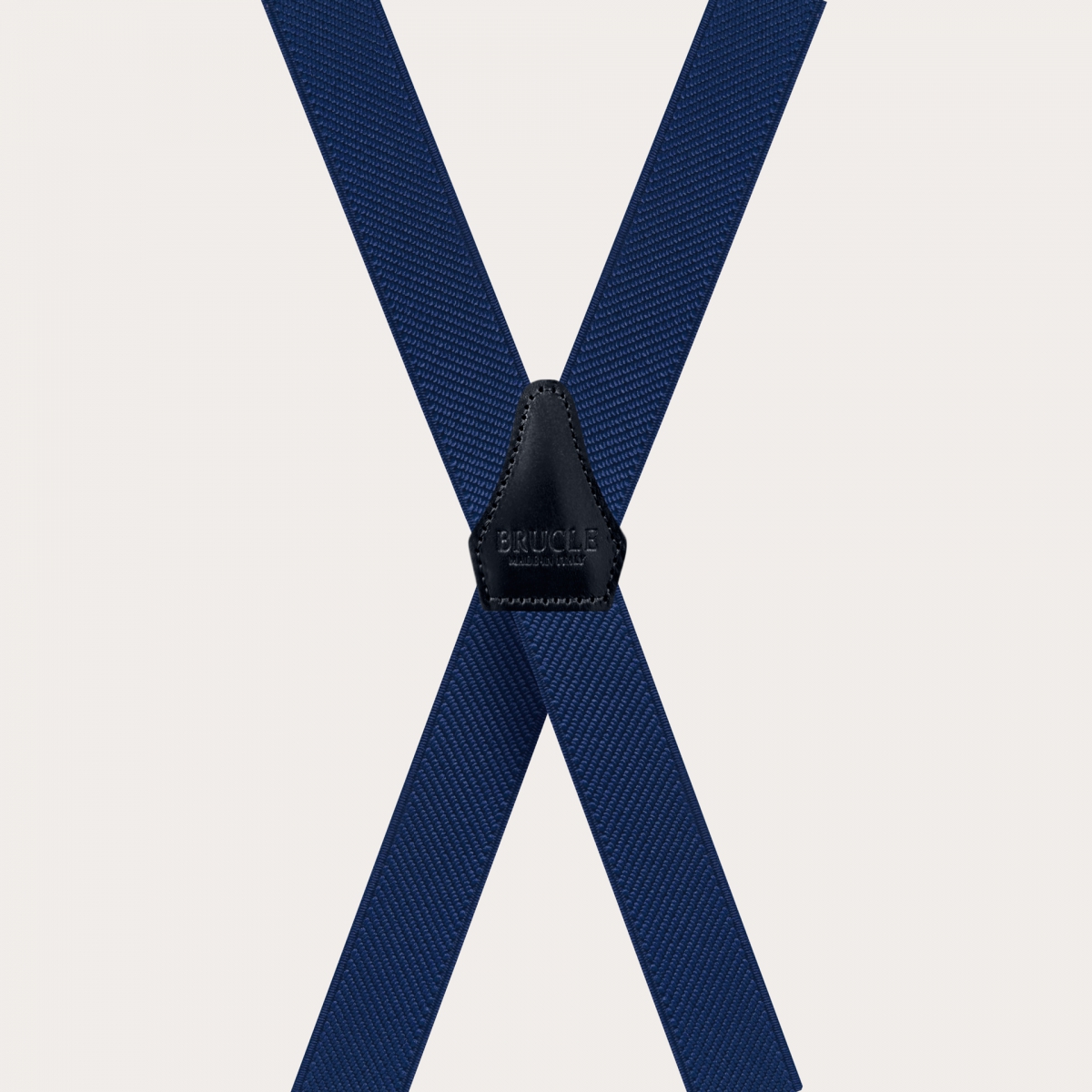 BRUCLE Unisex X-shaped thin suspenders, navy blue