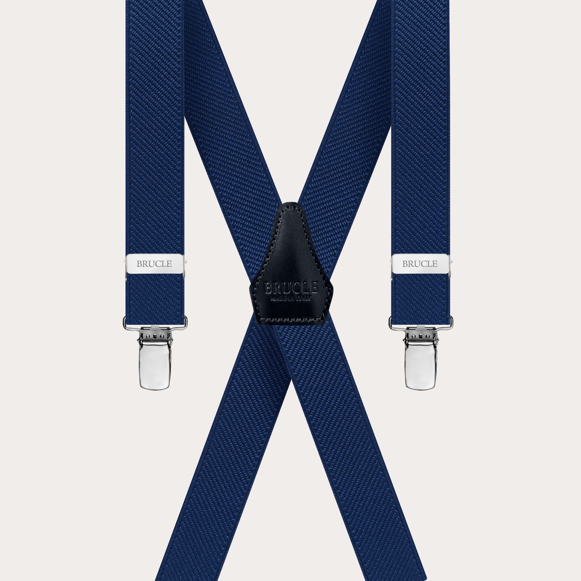 BRUCLE Unisex X-shaped thin suspenders, navy blue