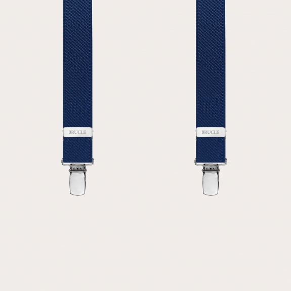BRUCLE Thin X-shaped suspenders for children and teenagers, navy blue