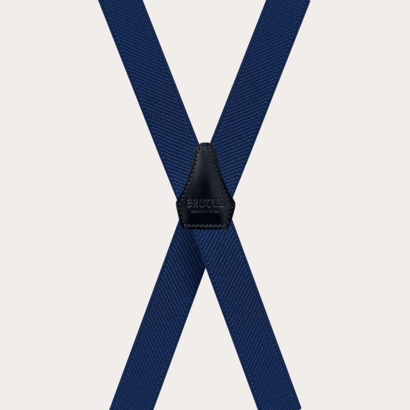 BRUCLE Thin X-shaped suspenders for children and teenagers, navy blue