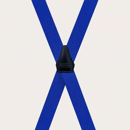 Unisex X-shaped suspenders, royal blue