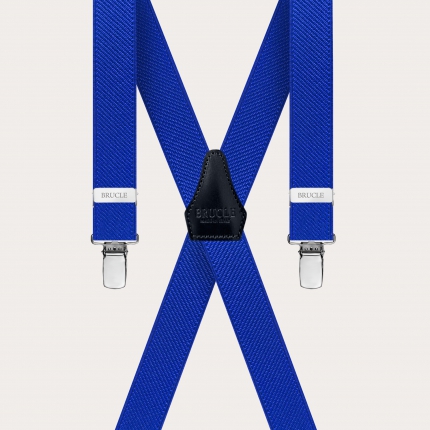 Unisex X-shaped suspenders, royal blue