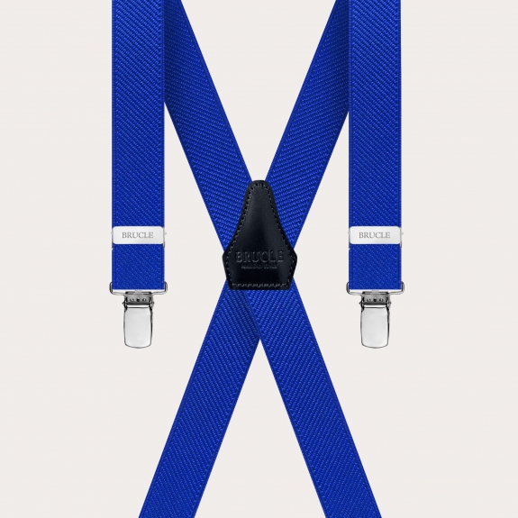 BRUCLE Unisex X-shaped suspenders, royal blue
