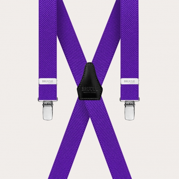 BRUCLE Bretelles violettes unisexes en forme de X