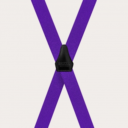 Bretelles violettes unisexes en forme de X