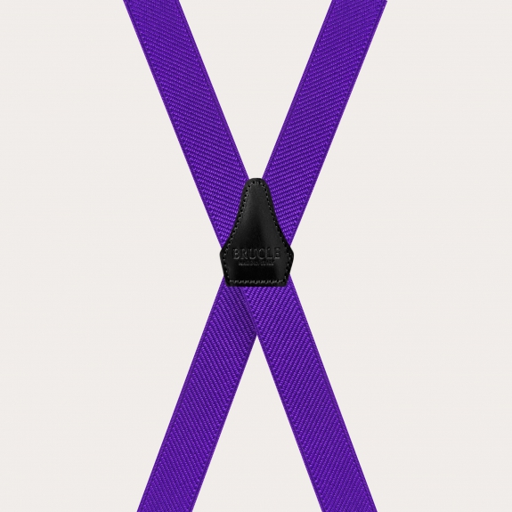 BRUCLE Bretelles violettes unisexes en forme de X
