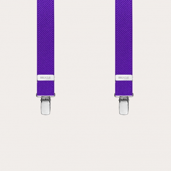 BRUCLE Unisex purple X-shaped suspenders for children and teenagers