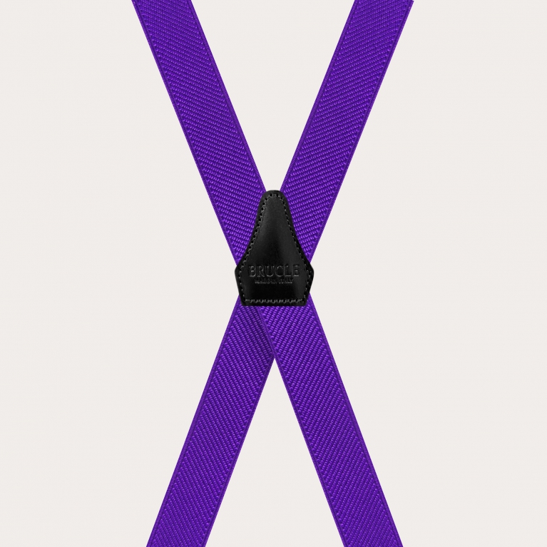 Bretelles violettes unisexes en forme de X pour enfants et adolescents