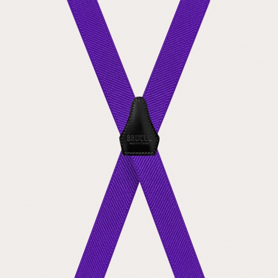 BRUCLE Unisex purple X-shaped suspenders for children and teenagers