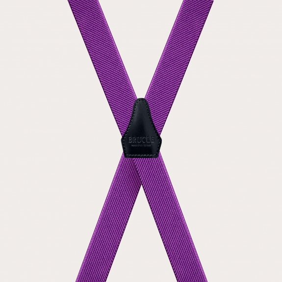 BRUCLE X-shaped suspenders for men and women, lilac