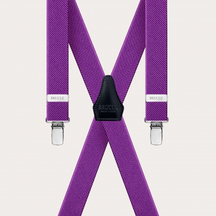 X-shaped suspenders for men and women, lilac
