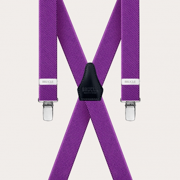 BRUCLE X-shaped suspenders for men and women, lilac