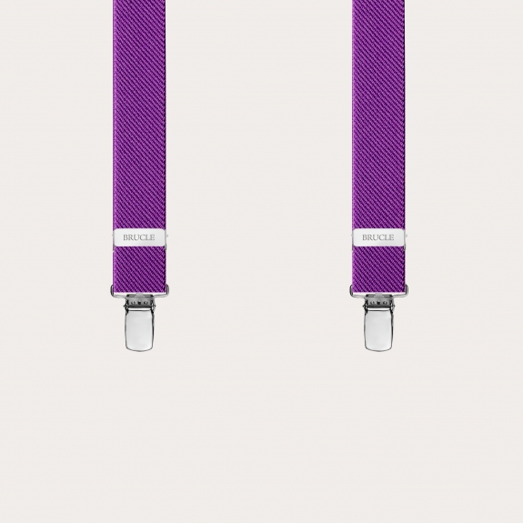 BRUCLE X-shaped suspenders for men and women, lilac