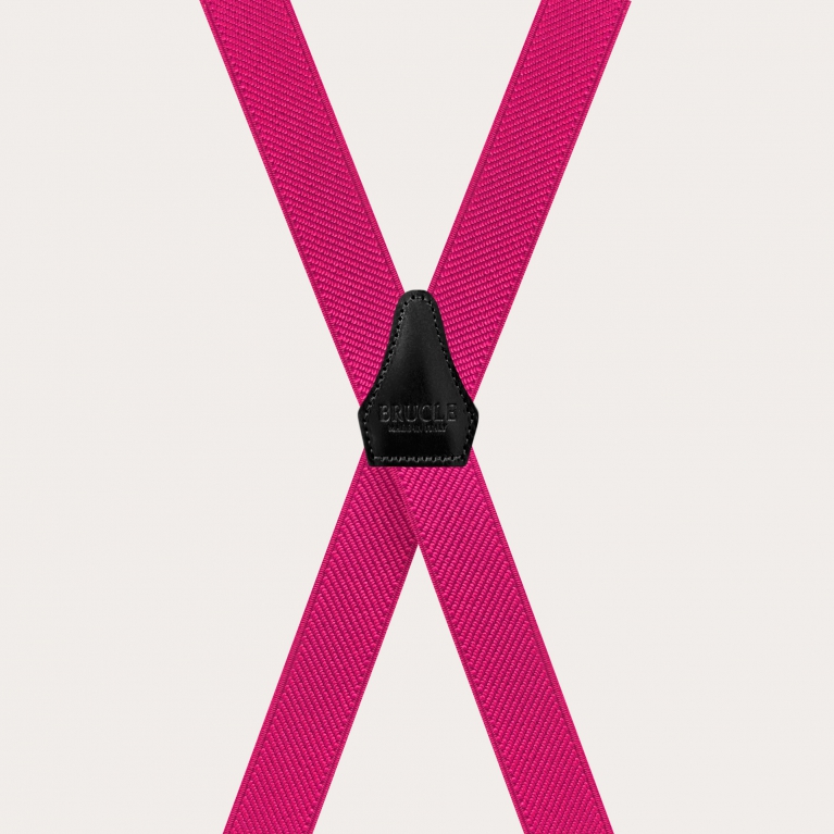 Bretelles fuchsia en forme de X pour hommes et femmes
