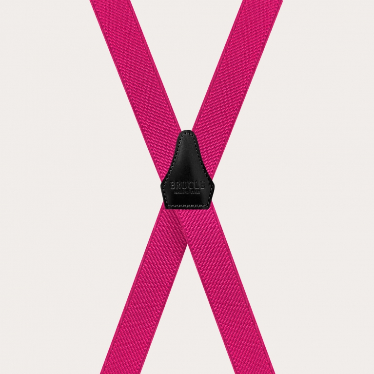 X-shaped fuchsia suspenders for men and women
