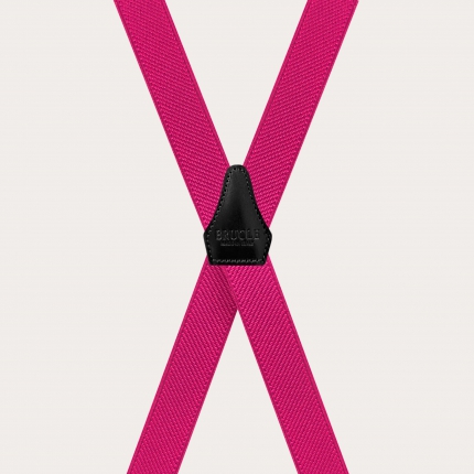 X-shaped fuchsia suspenders for men and women