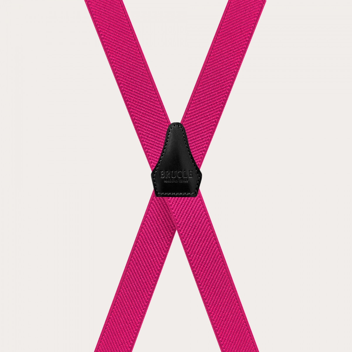 BRUCLE X-shaped fuchsia suspenders for men and women