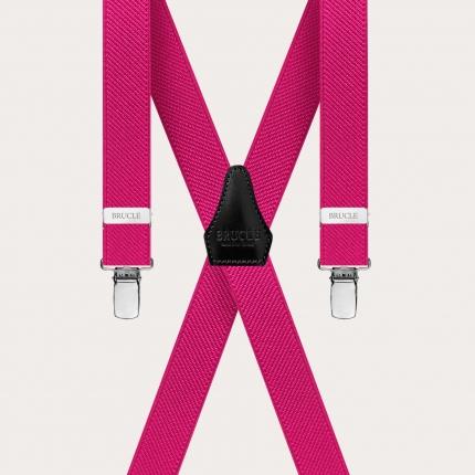 X-shaped fuchsia suspenders for men and women
