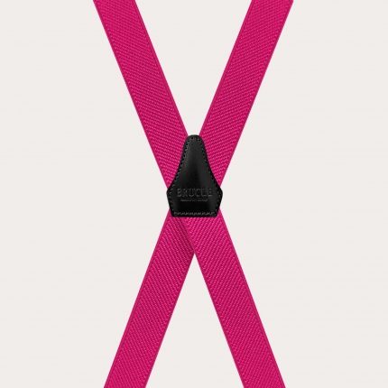 Bretelles vivantes en forme de X pour garçons et filles, fuchsia