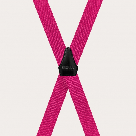 BRUCLE Tirantes vibrantes en forma de X para niños y niñas, fucsia
