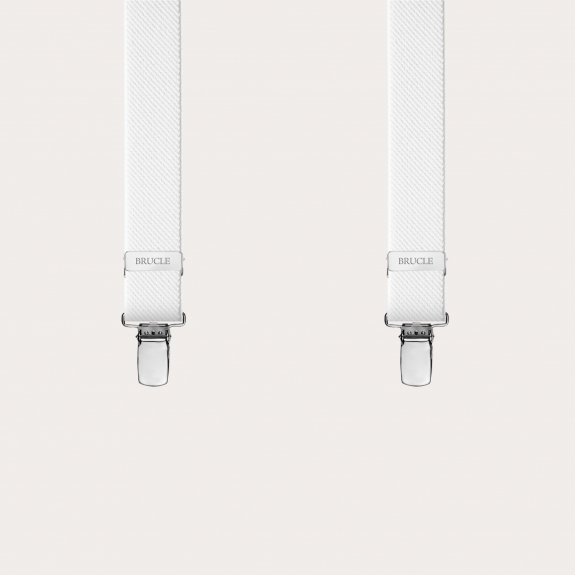 BRUCLE Tirantes unisex en forma de X, blanco