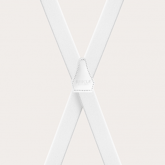 BRUCLE Bretelles unisexes en forme de X, blanc