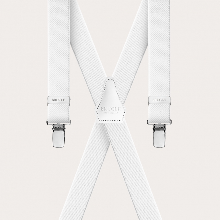 X-shaped suspenders for children and teenagers, white