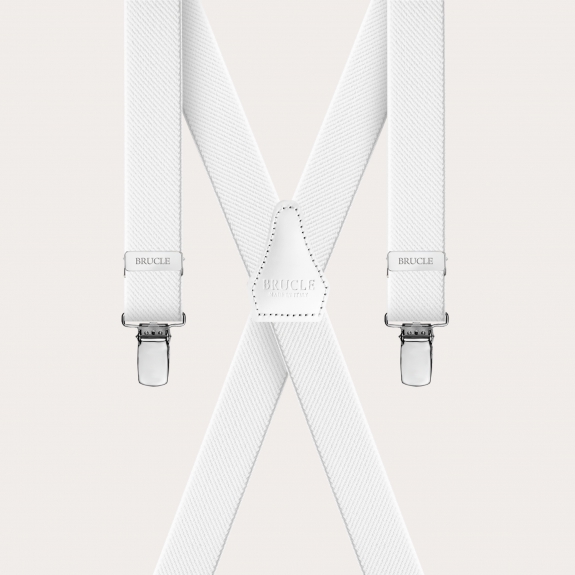 X-shaped suspenders for children and teenagers, white