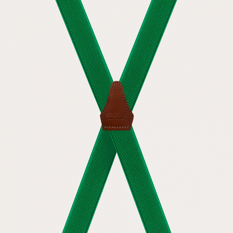 Stylish green X suspenders for men and women