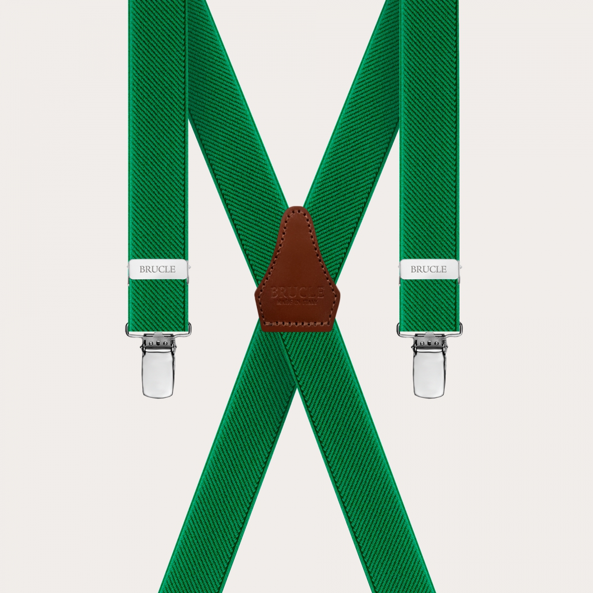 BRUCLE Stylish green X suspenders for men and women