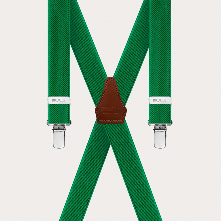 X-shaped suspenders for children and teenagers, green