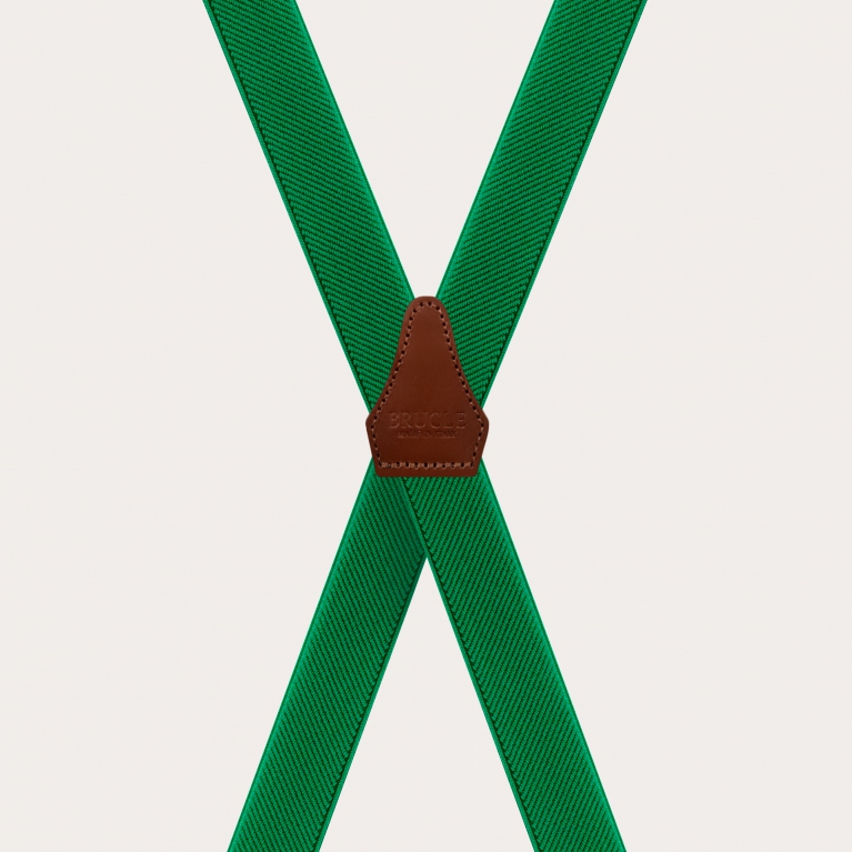 X-shaped suspenders for children and teenagers, green