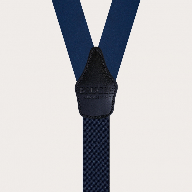 Blue silk satin dual-use suspenders