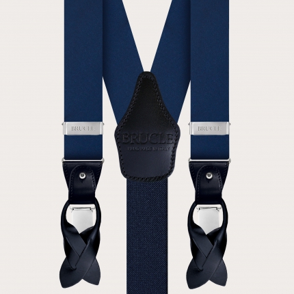 Blue silk satin dual-use suspenders