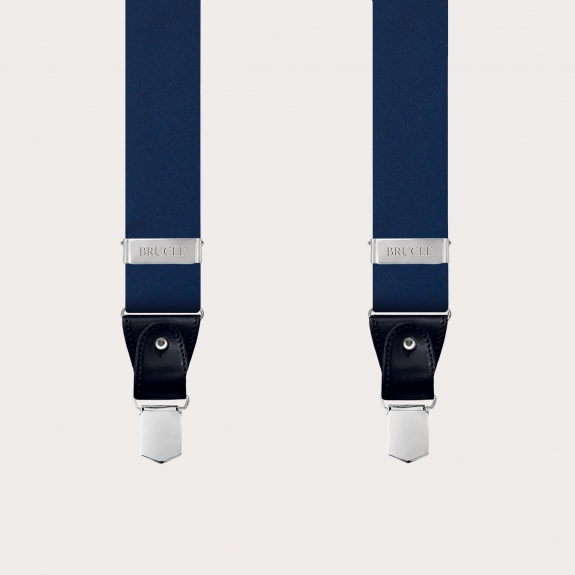 BRUCLE Blue silk satin dual-use suspenders