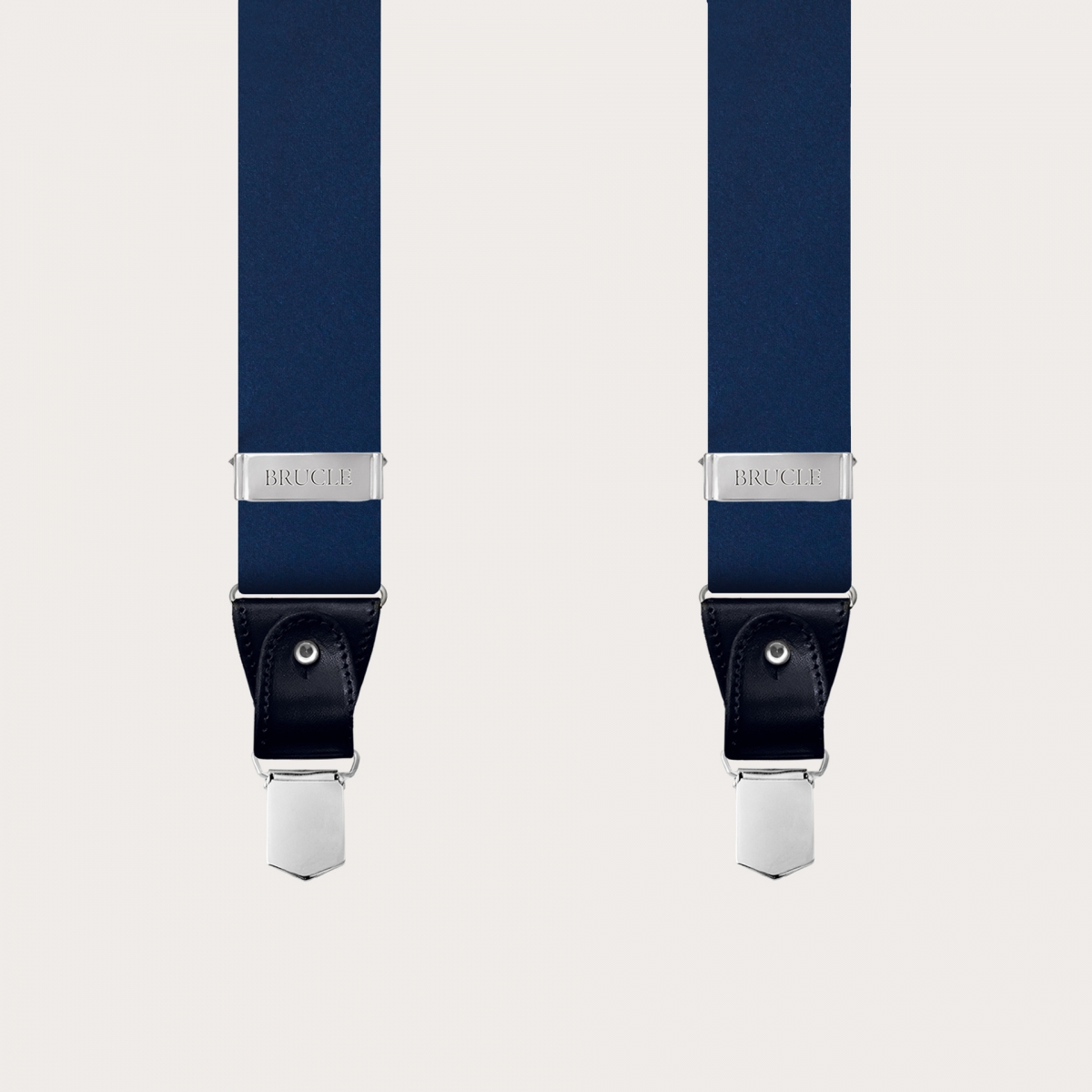 BRUCLE Blue silk satin dual-use suspenders