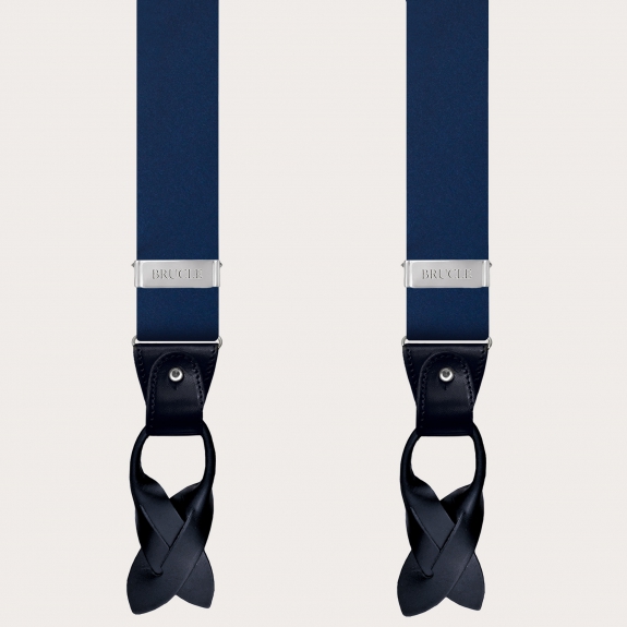 BRUCLE Blue silk satin dual-use suspenders