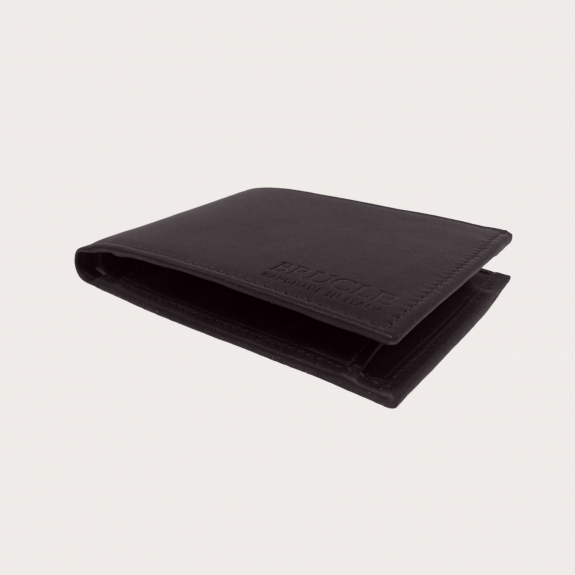 BRUCLE Cartera de hombre elegante con monedero, marrón oscuro