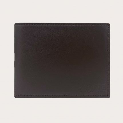 Elegant men's wallet with coin purse, dark brown