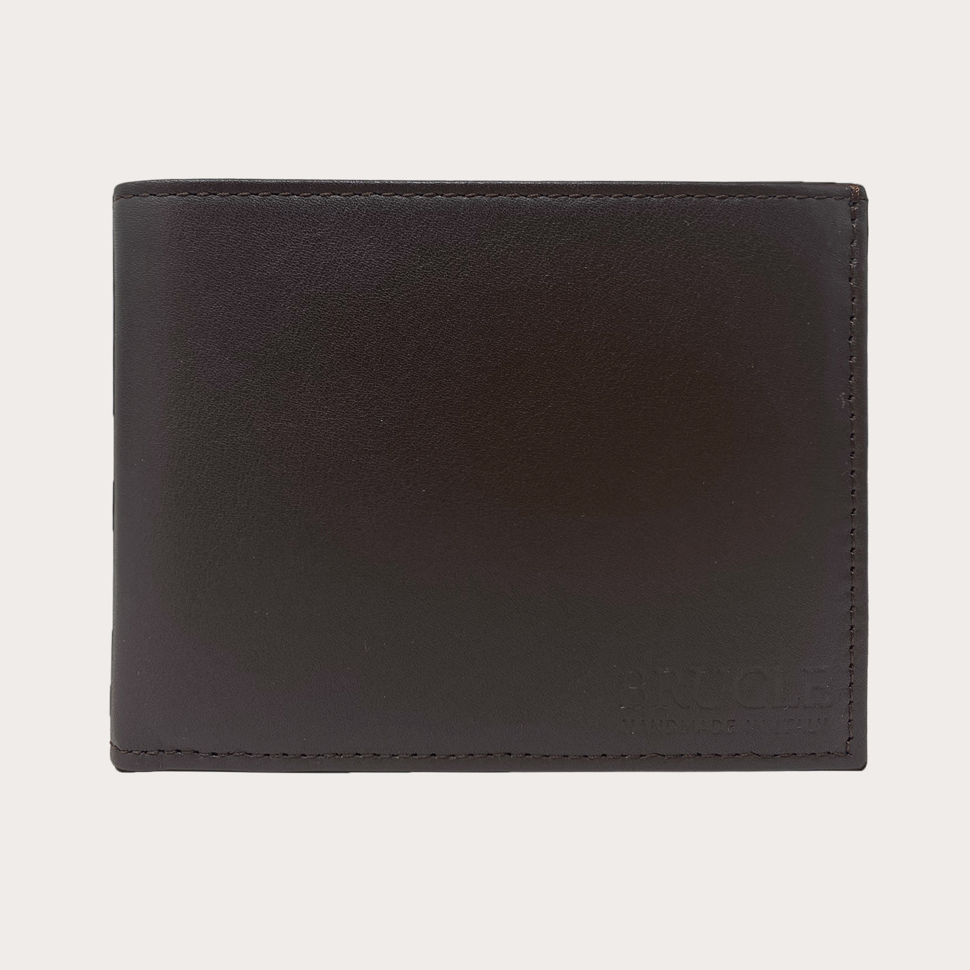 BRUCLE Cartera de hombre elegante con monedero, marrón oscuro
