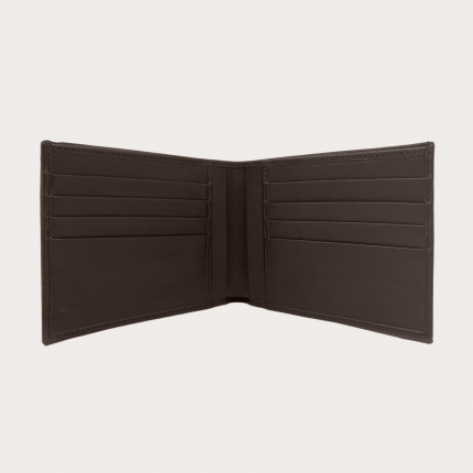Elegant men's wallet with credit card slots, dark brown