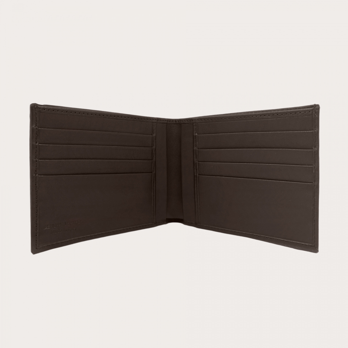 BRUCLE Cartera de hombre elegante con ranuras para tarjetas de crédito, marrón oscuro