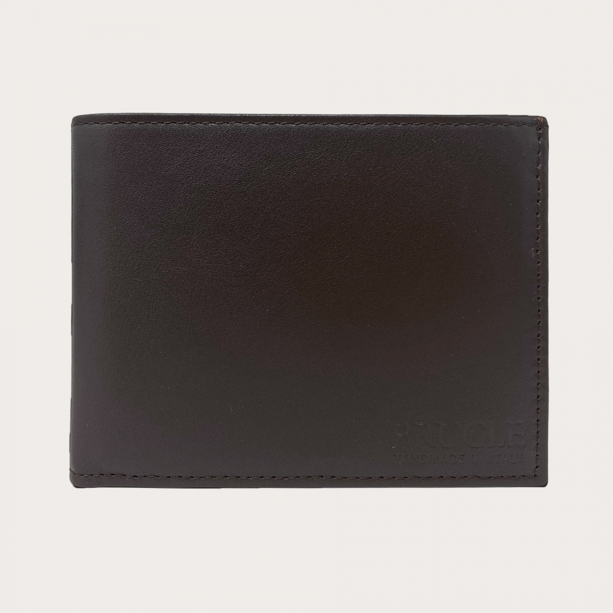BRUCLE Cartera de hombre elegante con ranuras para tarjetas de crédito, marrón oscuro