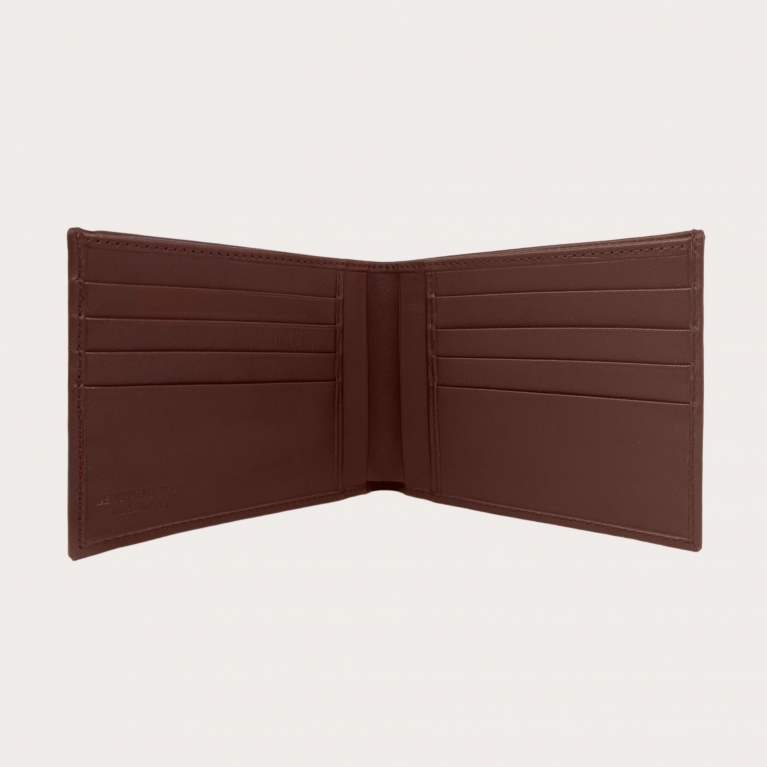 Elegant men's wallet with credit card slots, cognac brown