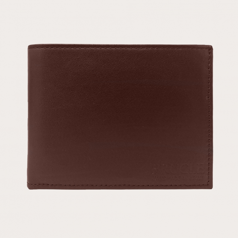 Elegant men's wallet with credit card slots, cognac brown