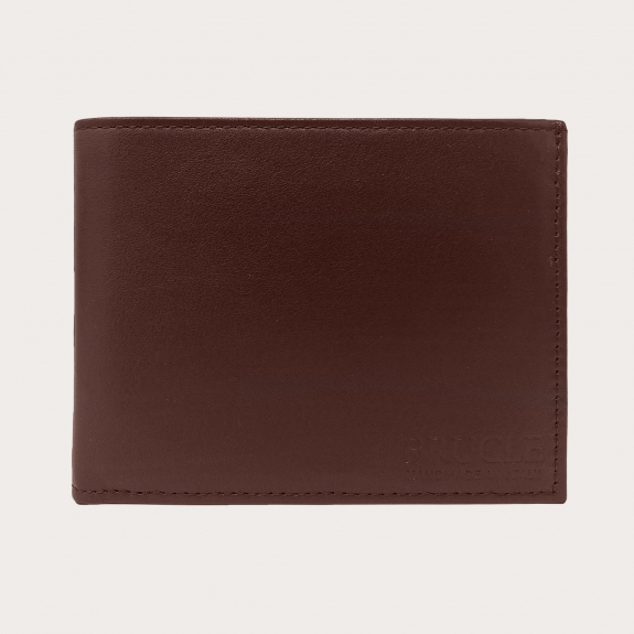 BRUCLE Elegante portafoglio da uomo con carte di credito, color cognac