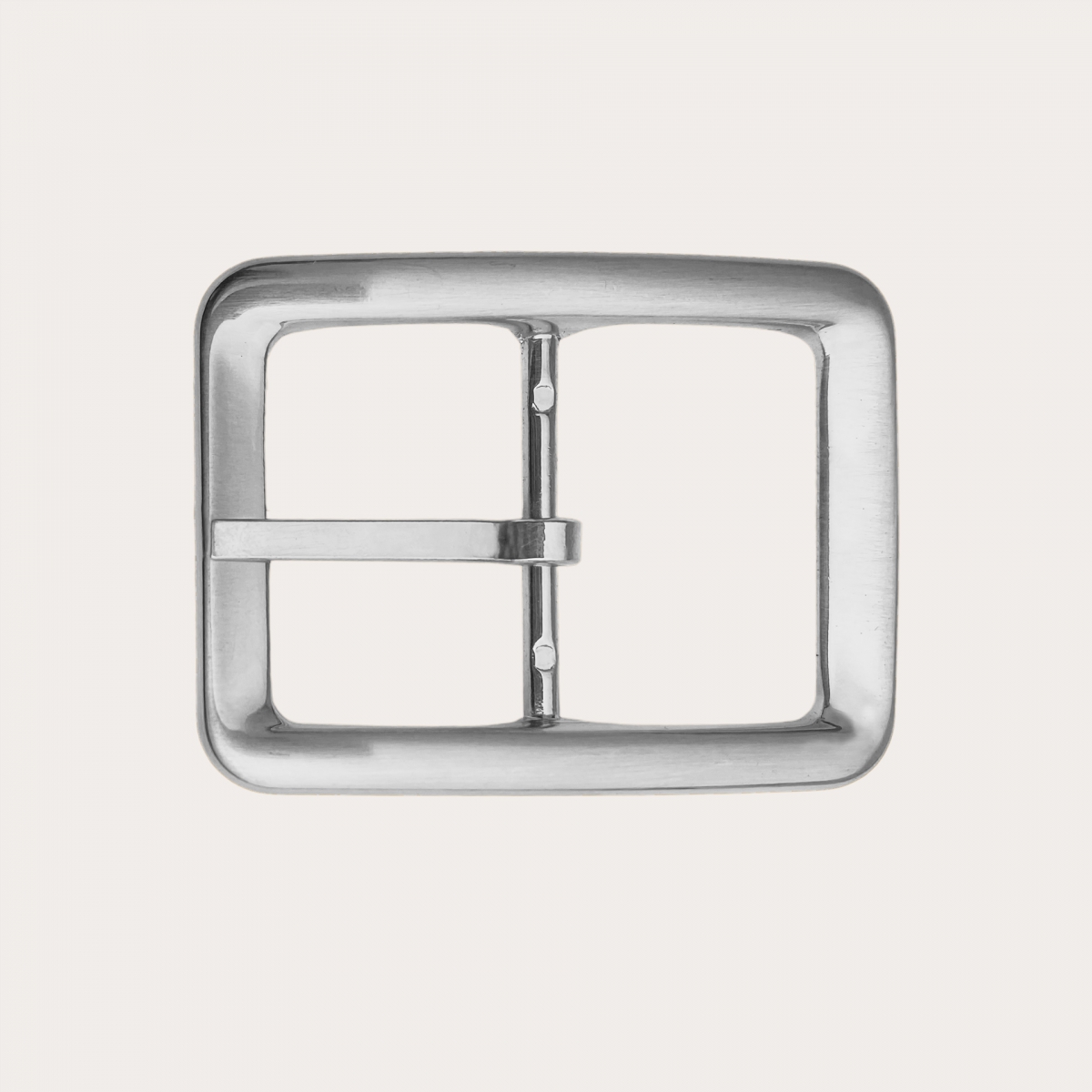 BRUCLE Fibbia doppia reversibile nickel free 35mm, color argento satinato
