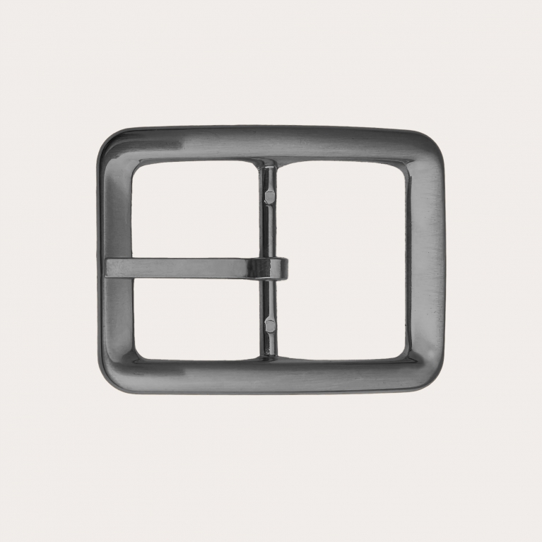 Double reversible nickel free 35mm buckle, satin charcoal grey